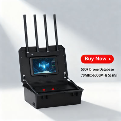 70MHz-6000MHz Portable Drone Detector with 10kg Weight Suitcase-Style Design for Real-Time UAV Detection