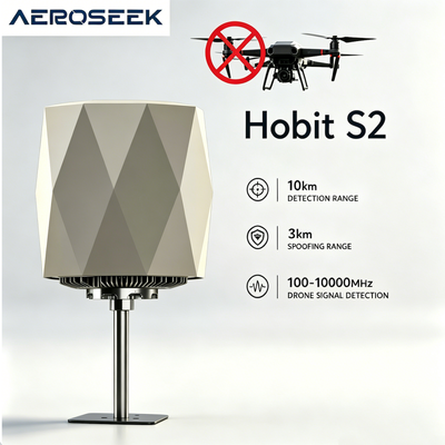 Automatic Jamming UAV Detector with 10km Detection Range and Full Bands for Anti-Drone Security