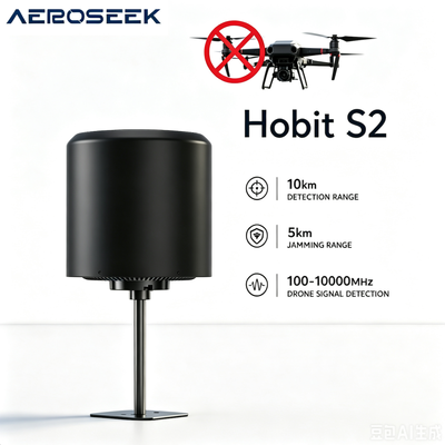 Drone Detector with 10km Detection Range, Full Band Spectrum Display, and 400+ Drone Model Database for UAV Security