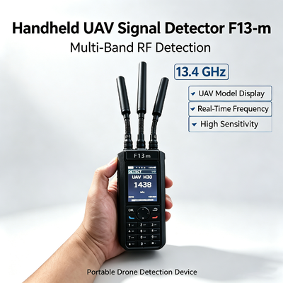 F13m Handheld Uav Detector Multi-Band RF Drone Detector Real-Time Display Uav Model Frequency Portable Drone Signal Detection Device
