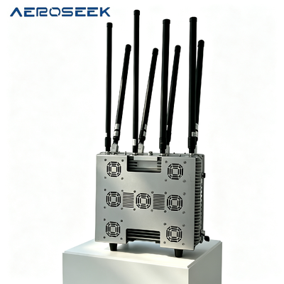 Enhanced Uav Detection High Power 6 Band 300W Anti Drone Jammer with Fpv Alert 3km Range 24 7 Automatic RF Interference Airspace Drone Jamming System
