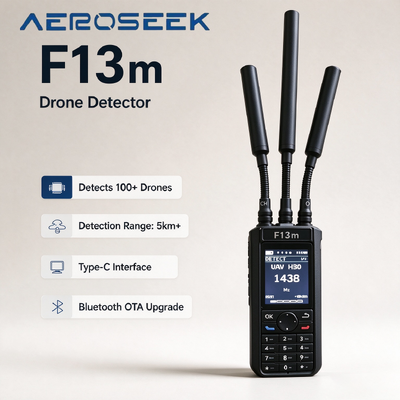 F13m Ultra-Wideband 5km Portable Uav Detection Detector with 300MHz-13.4GHz Range